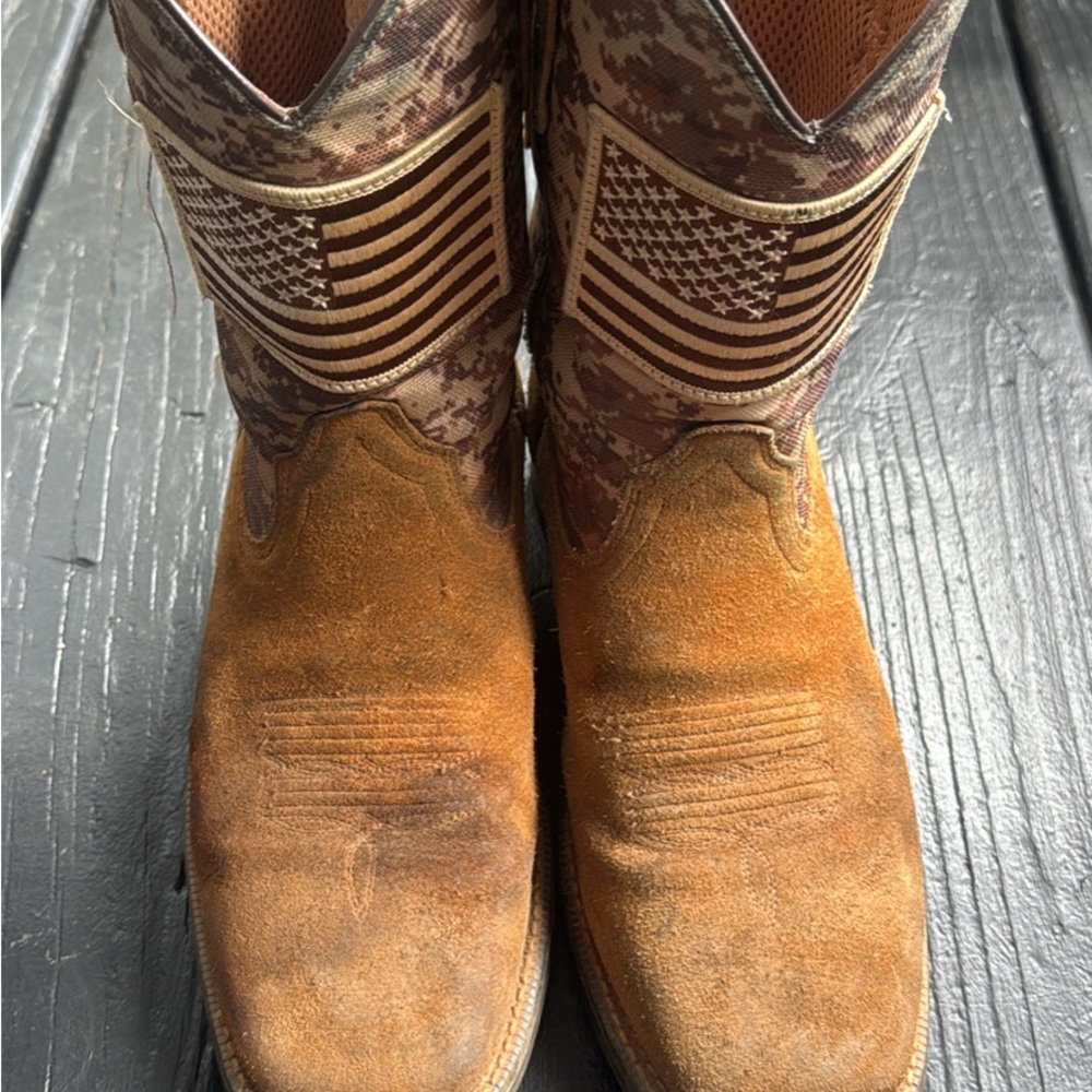 Ariat Tan and Camouflage Kids Boots